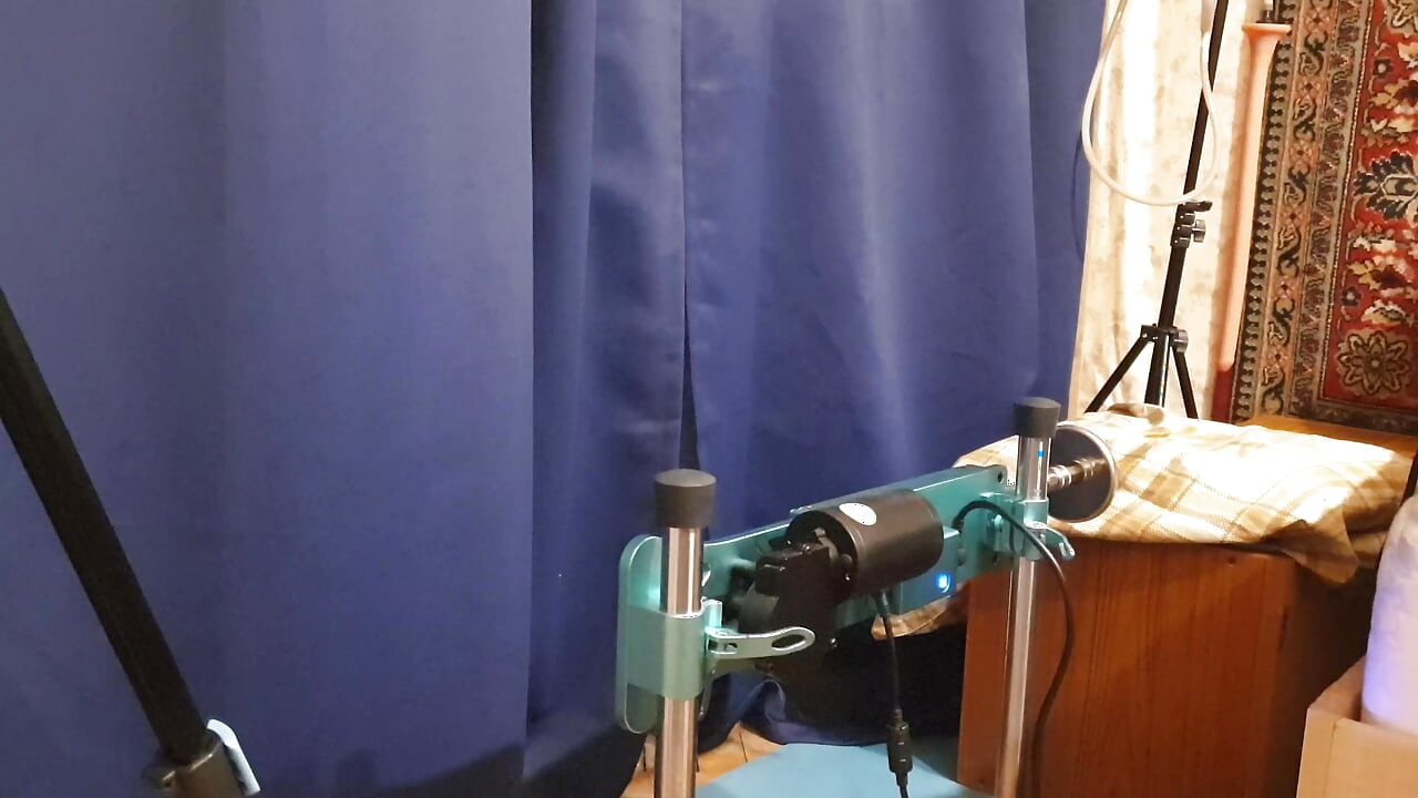 Sasha Earth solo Huge dildo fuck machine rough anal session homemade