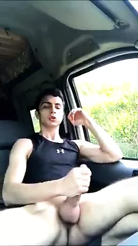 twinks spreads away his sperm in car (38'')