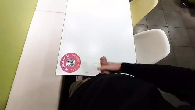 Restaurant cumshot (Leave tip or leave cum?)