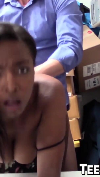 Must-share moment from "Ebony Daya Knight riding officers cock before facial"