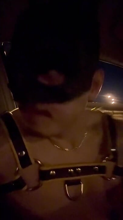 Almost Caught: Leather Muscle God’s Risky Bridge Flex & Stroke