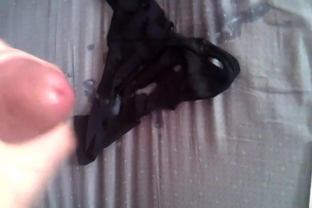 Cum on a black thong