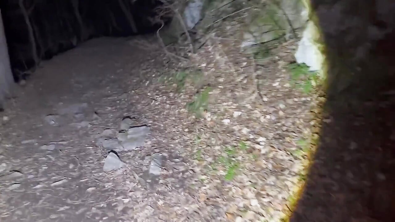 夜のハイキングで、ほとんどの服を脱ぎました