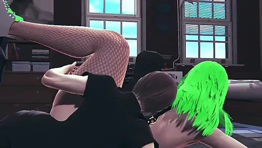 My Hot Green-Haired Girl B. E. - 3D Animation