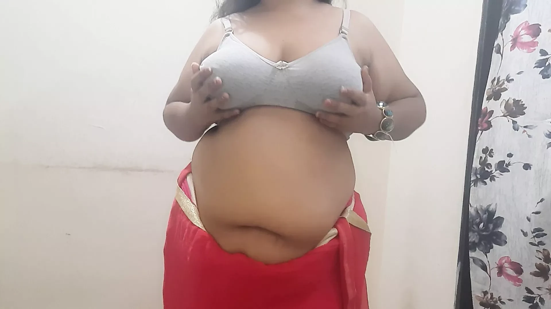 desi Indian naughty horny wife stripping out of saree part 1