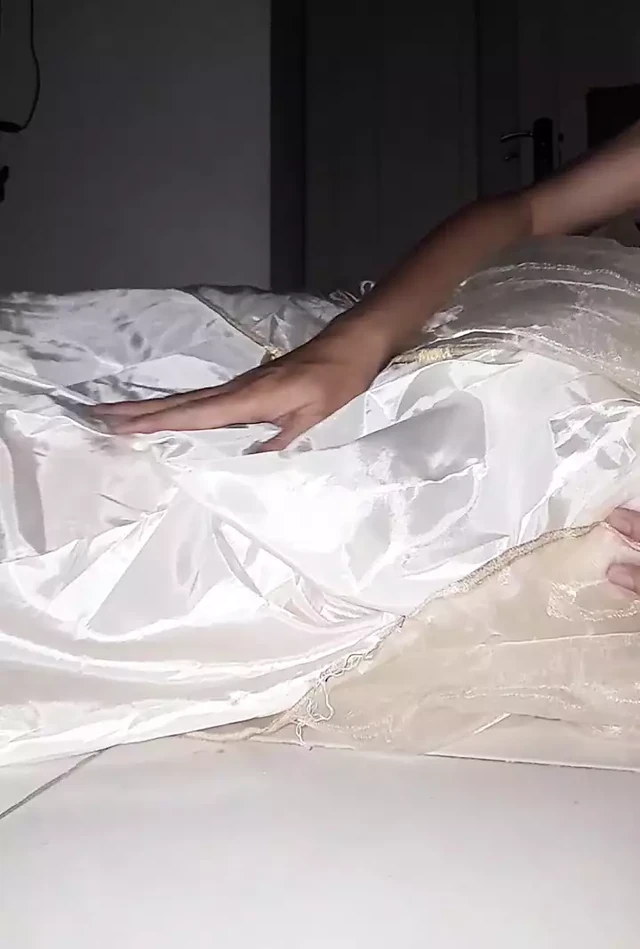 White Bridesmaid Gown Masturbation