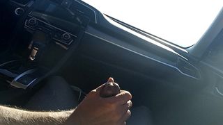 Sissy sucks daddy in car
