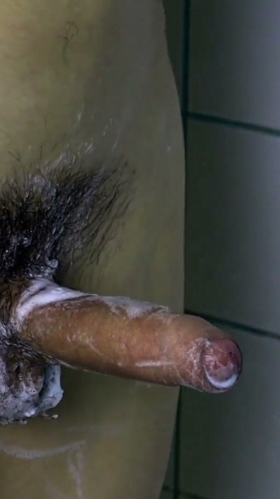 great cock massage in the shower and powerful of white cum | Clip 1