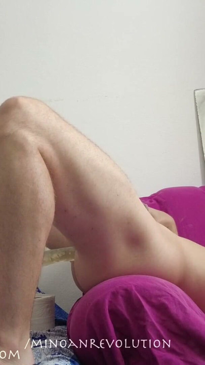 16inches anal dildo - fast deep belly bulge - skinny petite mistress reaching sweet orgasms while fucking his ass - made in love | Clip 2