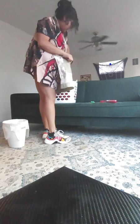 Dees Deep Clean. Dirty Housewife Dee Cleans and Picks up Around Your House with No Pants or Panties on.