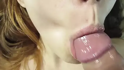 Babe does ASMR blowjob I cum in her mouth