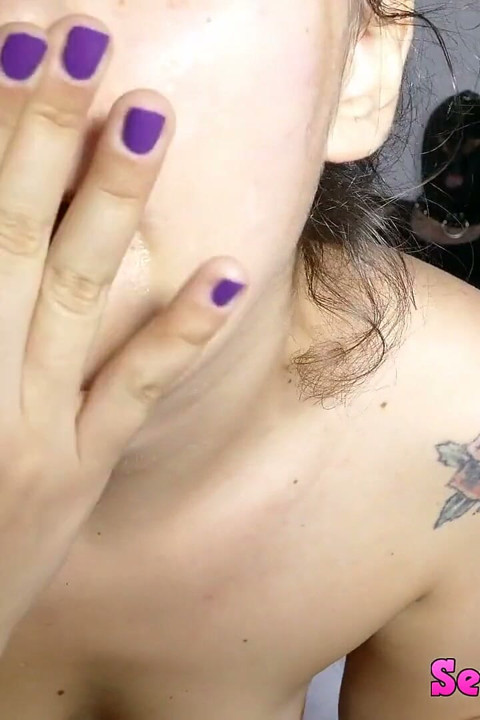 Smoking, sucking cock, fucking and playing with cum on her lips.