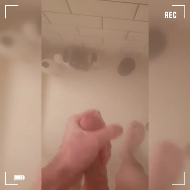 Young Guard cum in shower after work