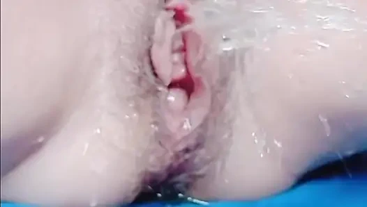 Sabrinahole, erdbeere, banane, sauersahne und ein neues riesiges spielzeug in ihrem saftigen pfirsich