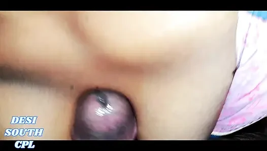 Indian Tamil housewife plowing come in mouth