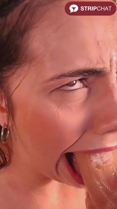 Hot Brunette Gives Messy Deepthroat and Gagging Blowjob - Mia_gag_