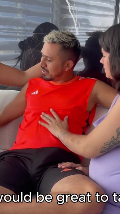 Unforgettable moment from "Tinder Date Ends Up In Threesome With Two Pregnant Girls- Double Cremapie"