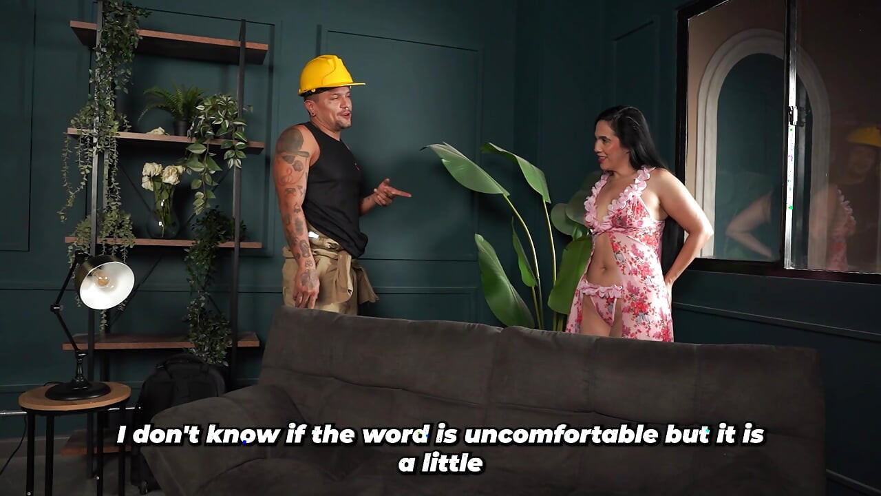A curvy brunette MILF calls a technician to her home, and he ends up fixing something else.