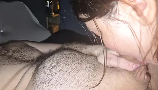 Huge natural tits gf treats sloppy soft cock