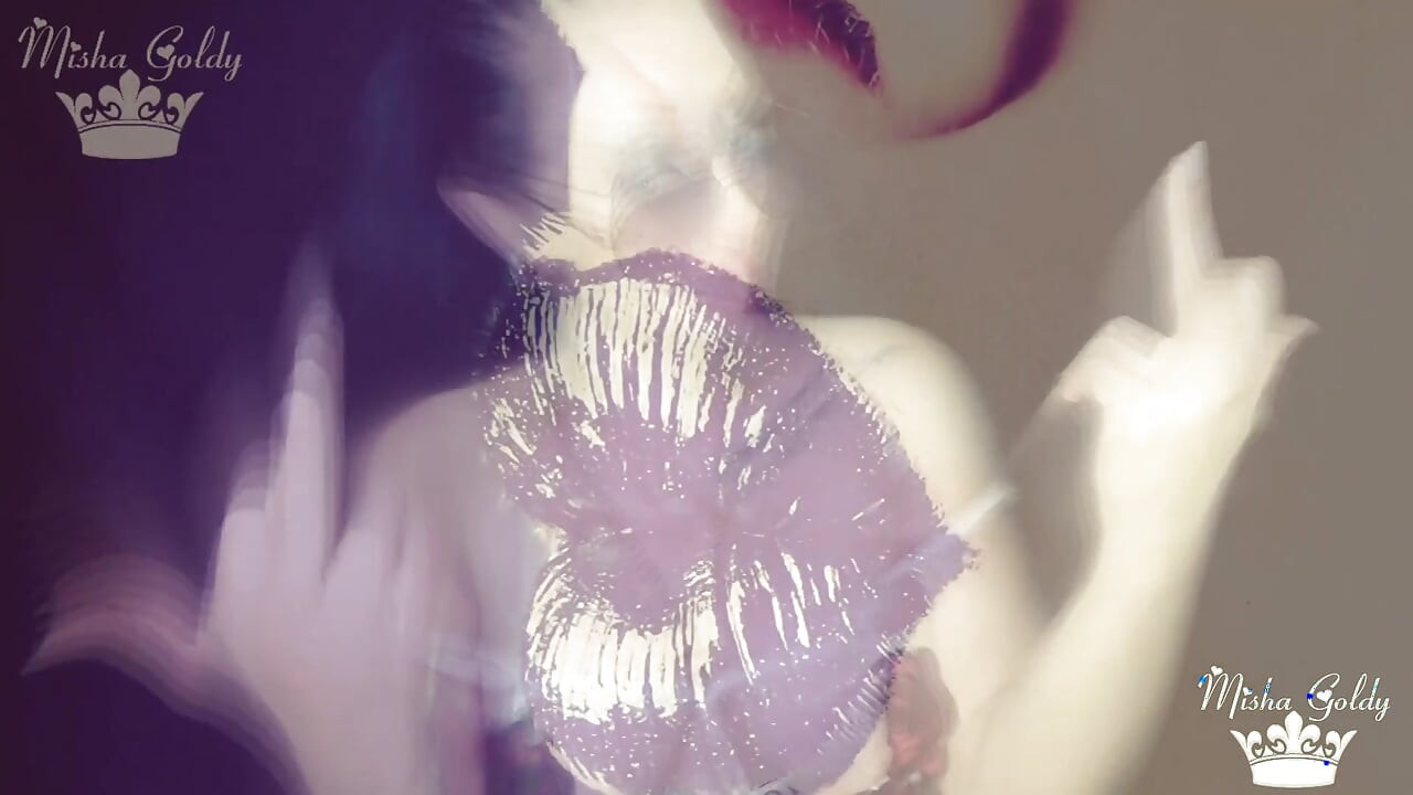Glossy lips and big tits mind fuck with joi and cum countdown
