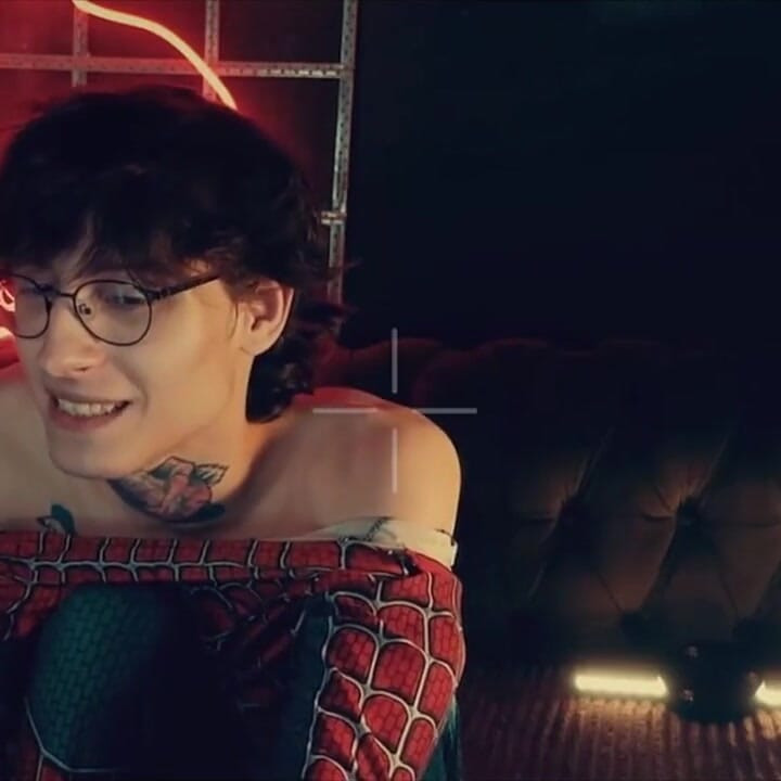 Fantasia Do Homem-aranha. O Garoto Posa Abaixo. Babaca