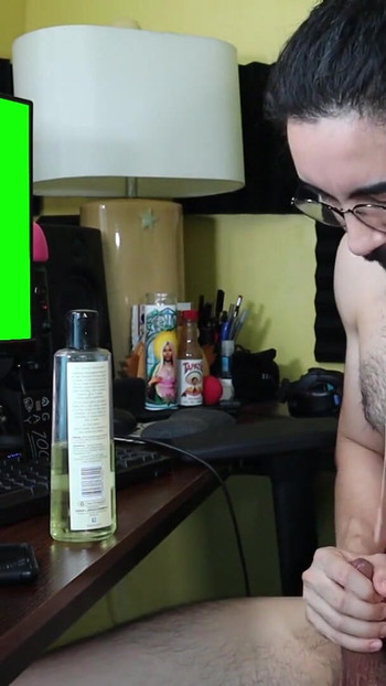 Iconic moment from "Nutting 2 Your Nudes (Choose ur own adventure) (Generic Green Screen Gerk Off) Geraldo Cum Tribute"