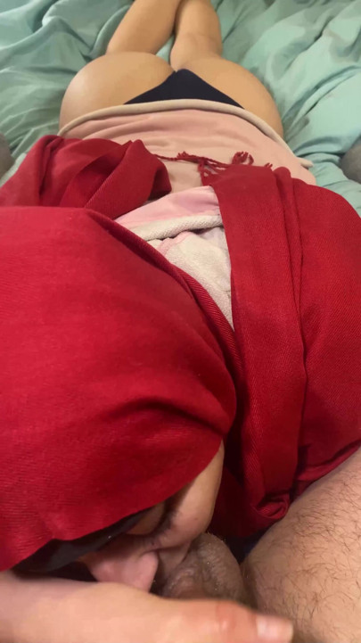 Hijabi Mia Niqab First Blowjob and Facial | Clip 1