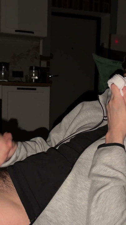 Sniffed wet socks and cum from it | Clip 1