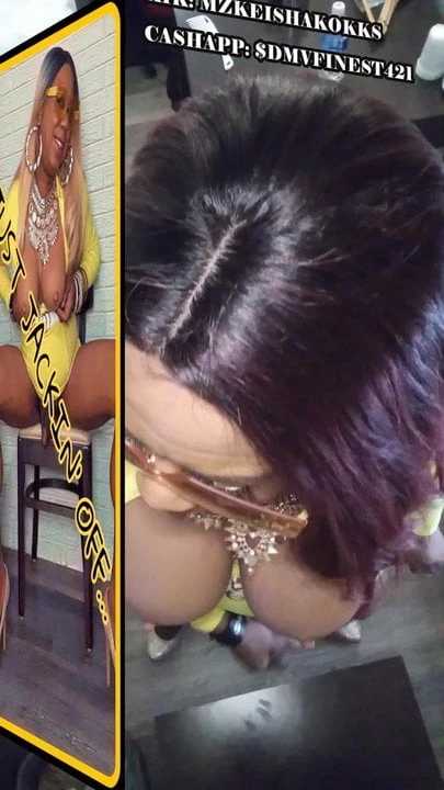 STACKED BLACK CROSSDRESSER JACKING OFF AND CUMMING IN YELLOW