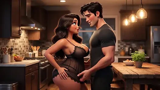 Istri mungil ini balas dendam sama istrinya yang cemburu (ai generated)