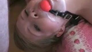 Gagged GF Ass Fucked and Facial
