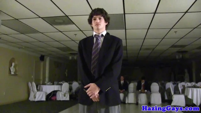 Hazing twink assfucked at frat ceremony