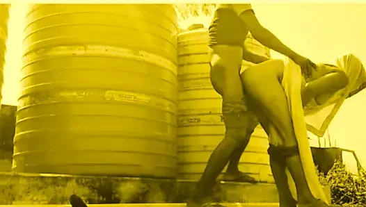I CATCH MY SHY BHABI IN MY Building on the roof and give her the fuck of pussy on the roof.
