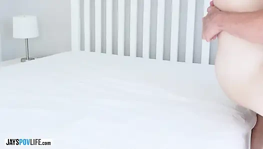 HOT BLONDE NEWBIE EVIE CHRISTIAN SUCKS AND FUCKS A BIG COCK BTS CASTING FUCK