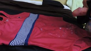 Sborra sul costume da bagno fila spandex rosso