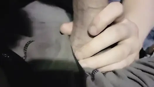 Cutie girl gives late night blowjob in the car