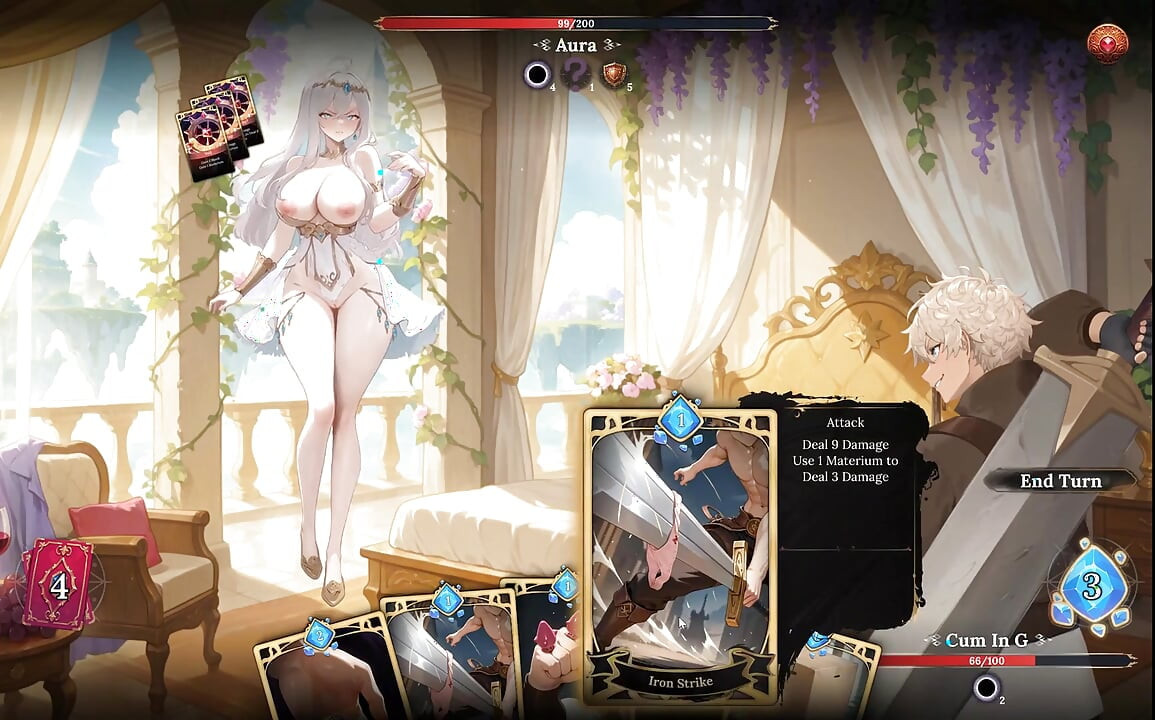 Aura 2 Lust of the Gods Hentai Game Ep.1 Stripping SEX battle with my GODDESS WIFE !