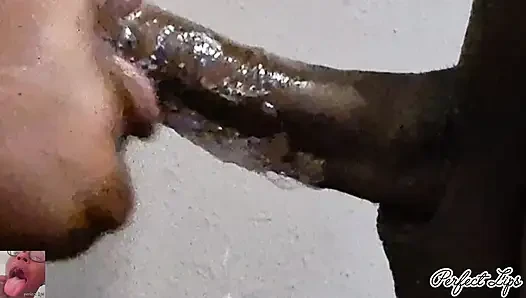 Weiche lippen lutschen schwanz super schlampig