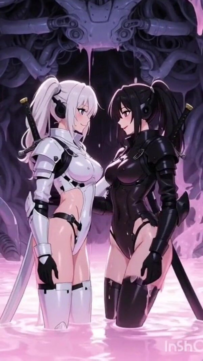 Two anime space knights, in a spaceship full of slime | Clip 2