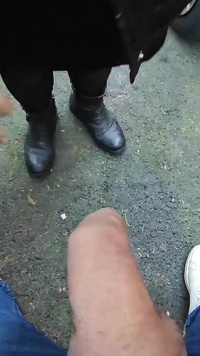 Jaw-dropping moment from "Dick flash - I pull out my cock in front of a hot girl between cars on the public street and she"