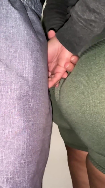 She Accidentally Touches a Stranger's Big Dick in the Queue