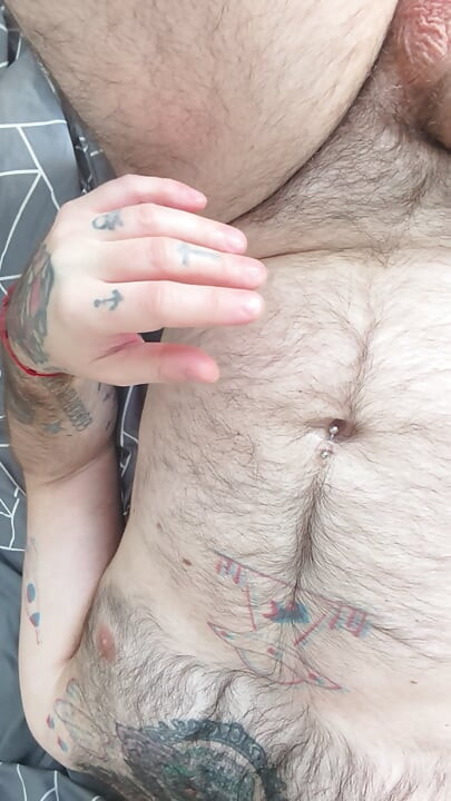 Walking around the house naked and masturbating