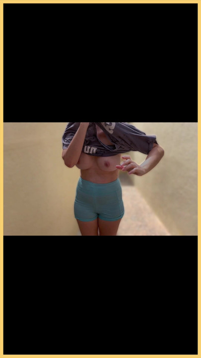 Wifey wet shirt in the pool with perfect braless tits