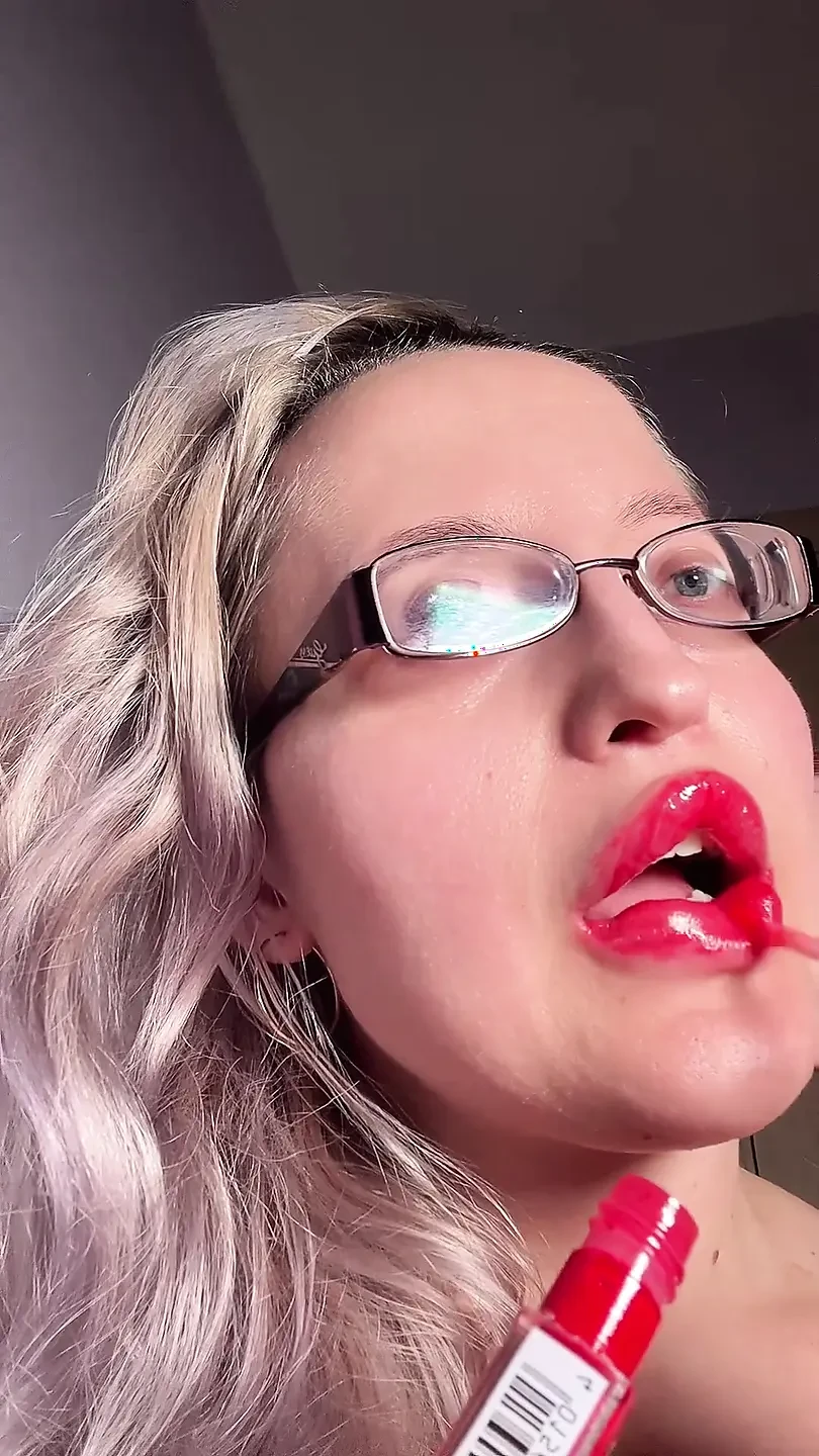 Thick Eyeglsses Biglips Dildo Πίπα Lipgloss JOI