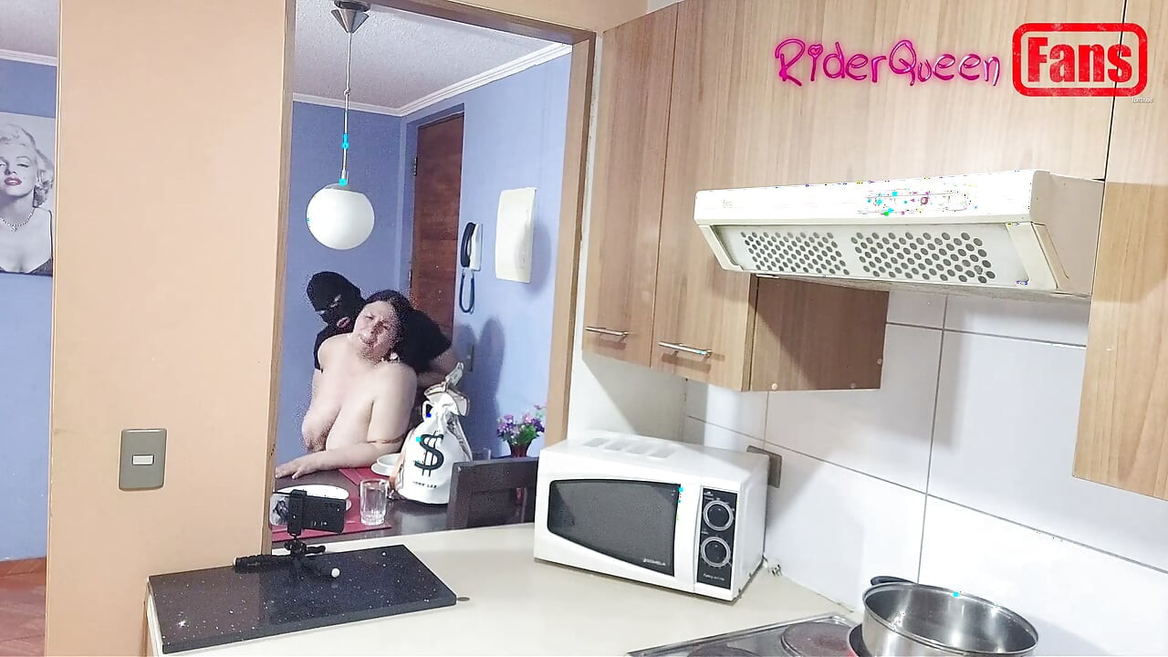 Videos for Fans: a Masked Young Man Fucks Me in the Kitchen