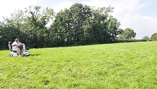 Ich fahre meinen neuen mobility-scooter