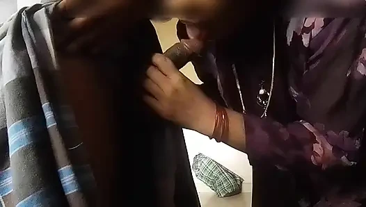 Tamil Village Girl Sucks Her Husband's Cock in the Kitchen