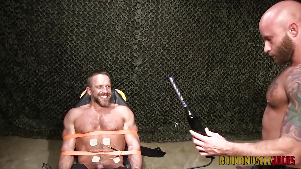 BoundMuscleJocks Drake Takes Dirks Rough Electro And Copper Wire Shocks While Bound Tight