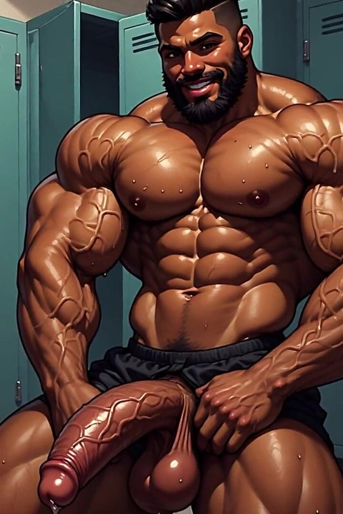 Locker Room Muscle Men Art