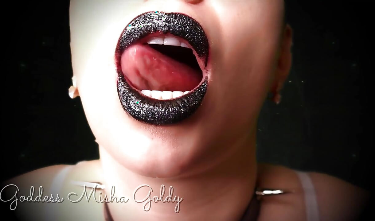 You're so fortunate that I let you worship and wank all over my glossy black lips!